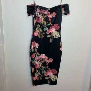 Windsor Flower Off the shoulder Midi Skirt